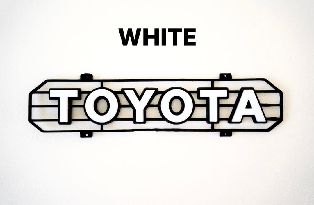 エンブレムのみ タコマ風グリル ホワイト RAV4 プラド ハイラックス