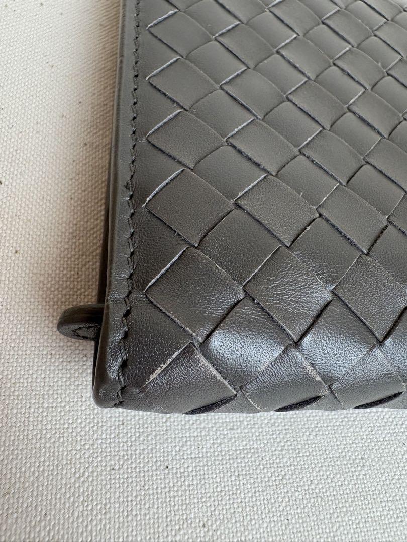 Bottega Veneta 長財布　イントレチャート　レザー　グレー
