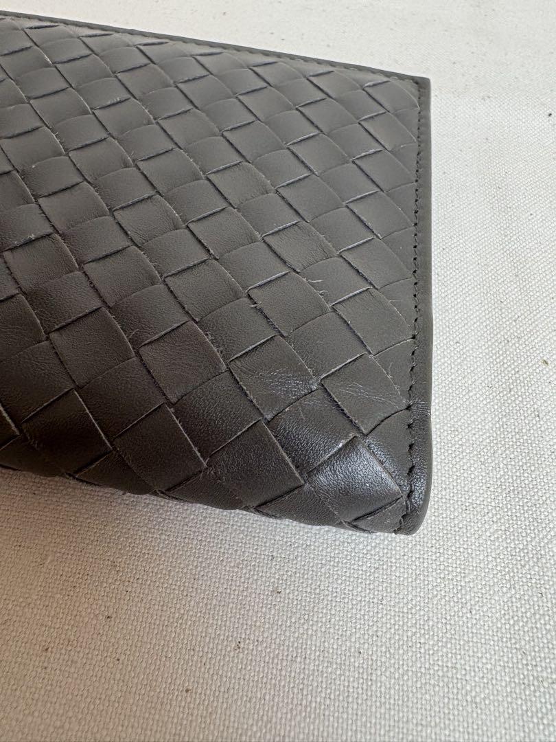 Bottega Veneta 長財布　イントレチャート　レザー　グレー