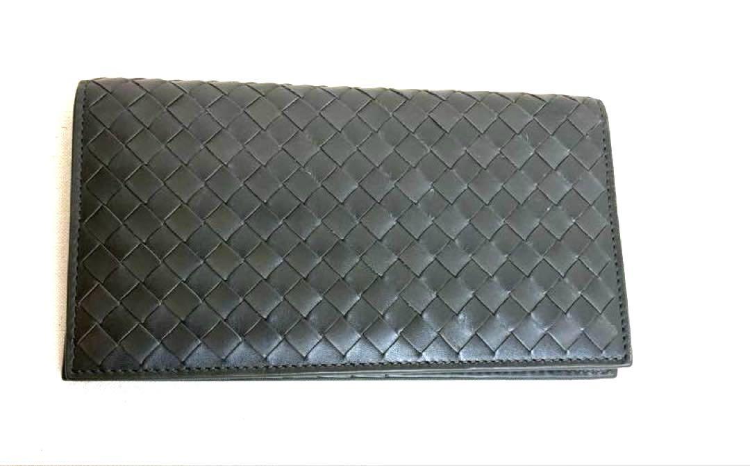 Bottega Veneta 長財布　イントレチャート　レザー　グレー