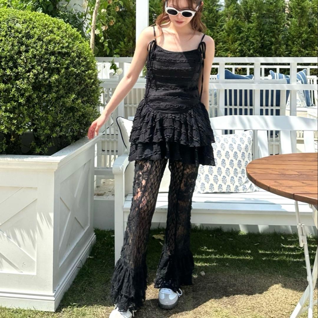 レースフレアパンツ RAY CASSIN ブラック 黒 新品未使用