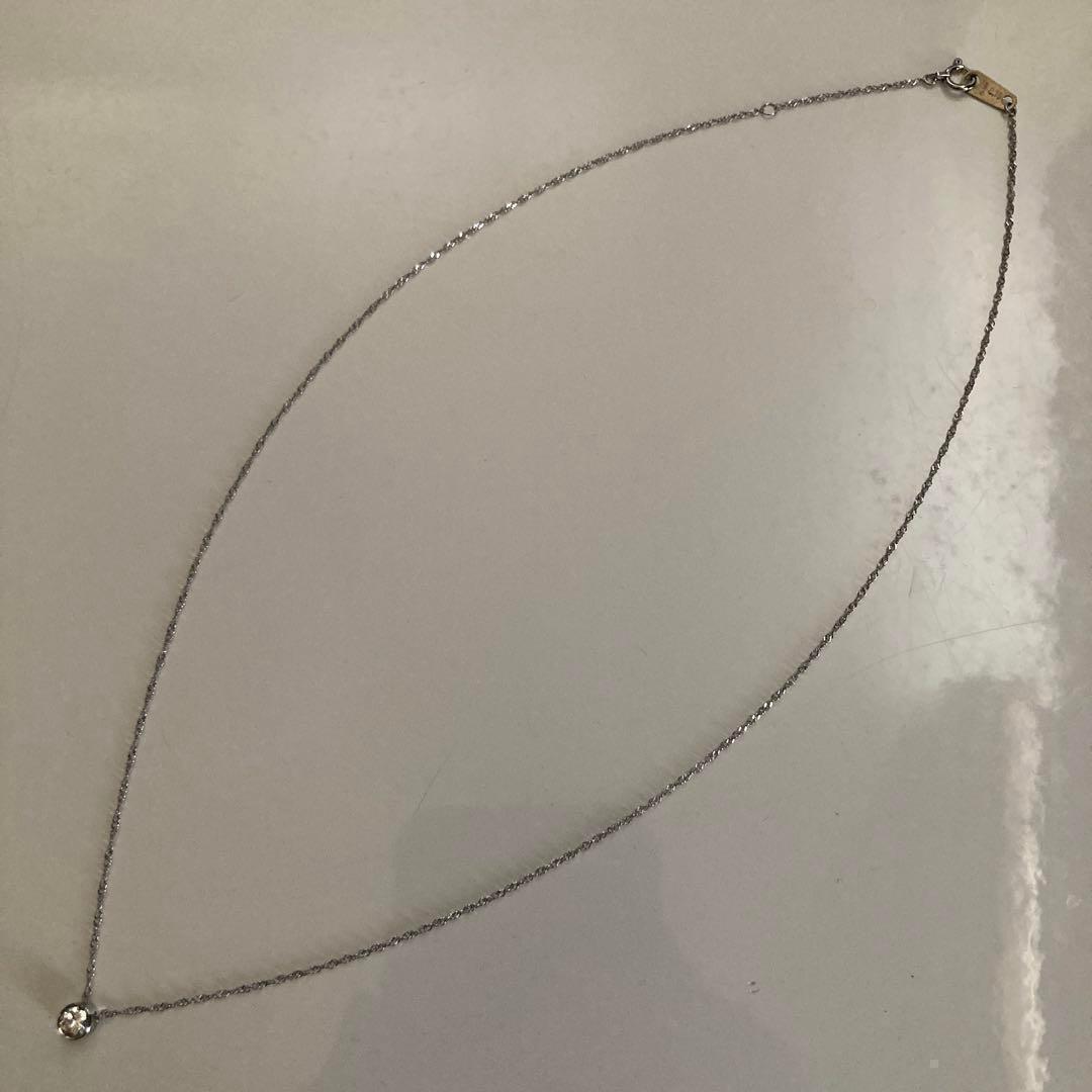 Pt900 プラチナ 0.19ct D EX 一粒 ダイヤモンド ネックレス