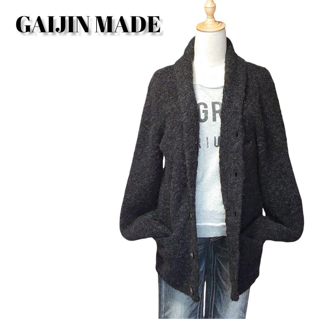 予約中 メンズ アルパカ ウール混 ガイジンメイド ロングニット M 黒 羽織り ニット セーター 予約中 メンズ アルパカ ウール混 ガイジンメイド ロングニット M 黒 羽織り ニット セーター