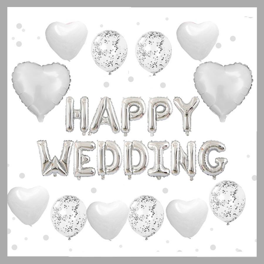 HAPPY WEDDING 風船 バルーン お祝い ホワイト