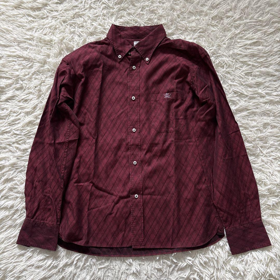 美品！R.J.B 長袖シャツ 総柄 チェック 刺繍 柄シャツ ボタンダウン