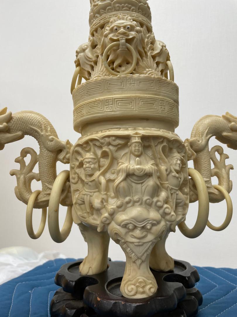 中国美術 中国唐物 象牙風 龍彫獣足 古玩 古美術 象牙調 中国美術 中国唐物 象牙風 龍彫獣足 古玩 古美術 象牙調