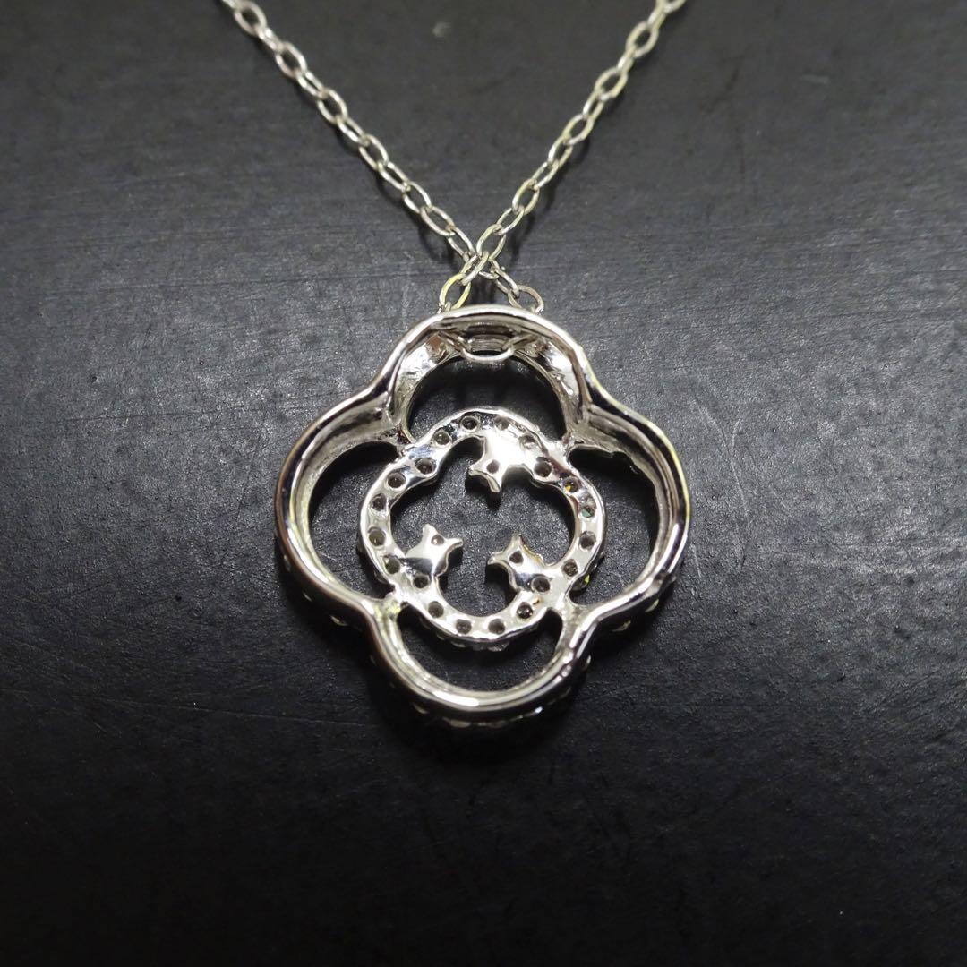 K18WG 18金 ホワイトゴールド ダイヤモンド D0.14ct ネックレス 画像8