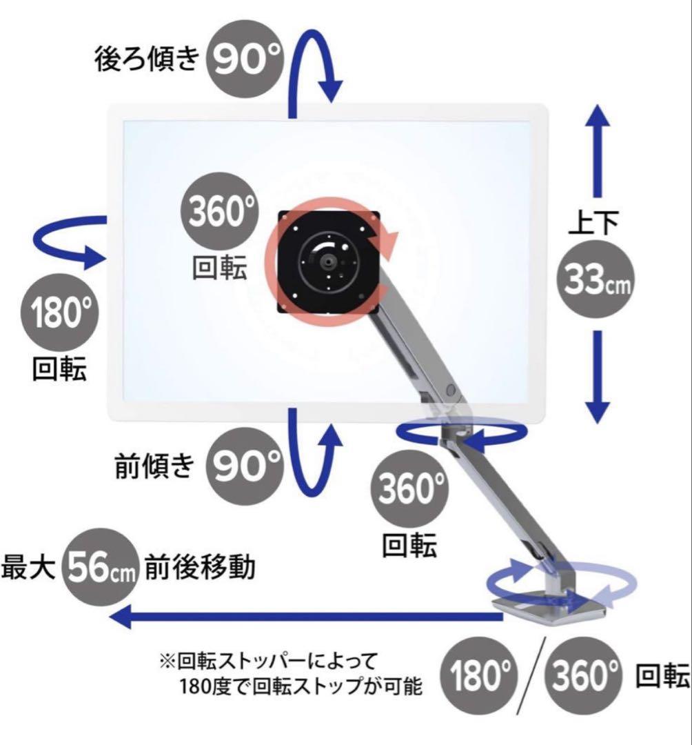 ERGOTRON MXV モニターアーム スリムタイプ シルバー