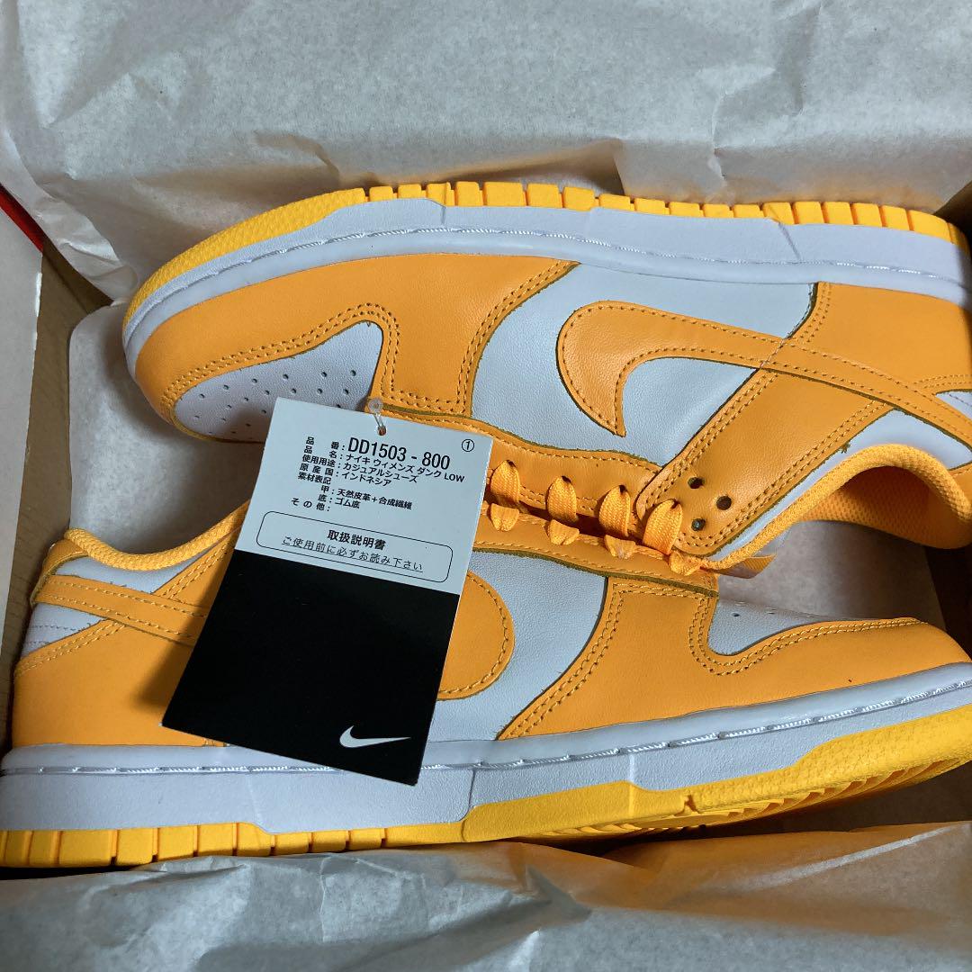 W NIKE DUNK LOW LASER ORANGE 24cm 靴