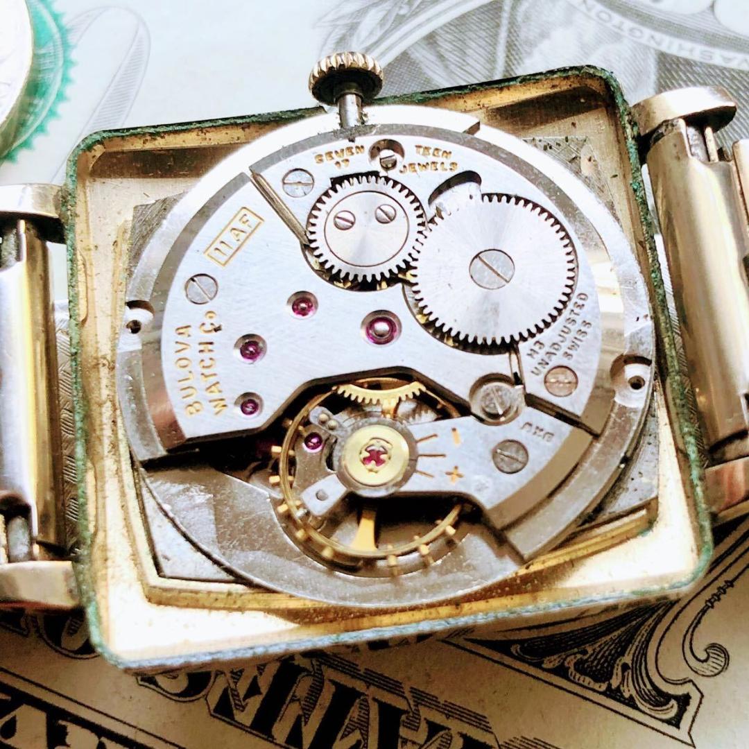 #3610【シックでお洒落】メンズ 腕時計 ブローバ 動作品 アンティーク 手巻