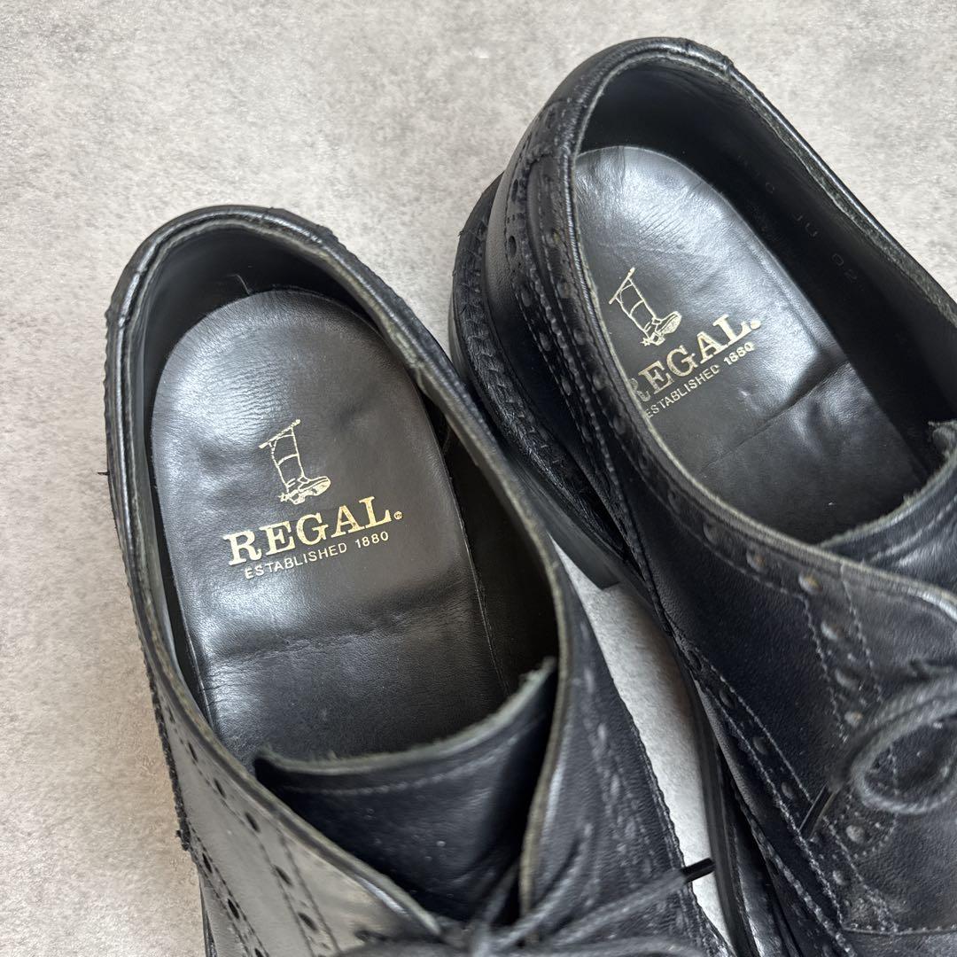 極美品！REGAL リーガル　ウィングチップ　外羽　コバ広　レザーシューズ
