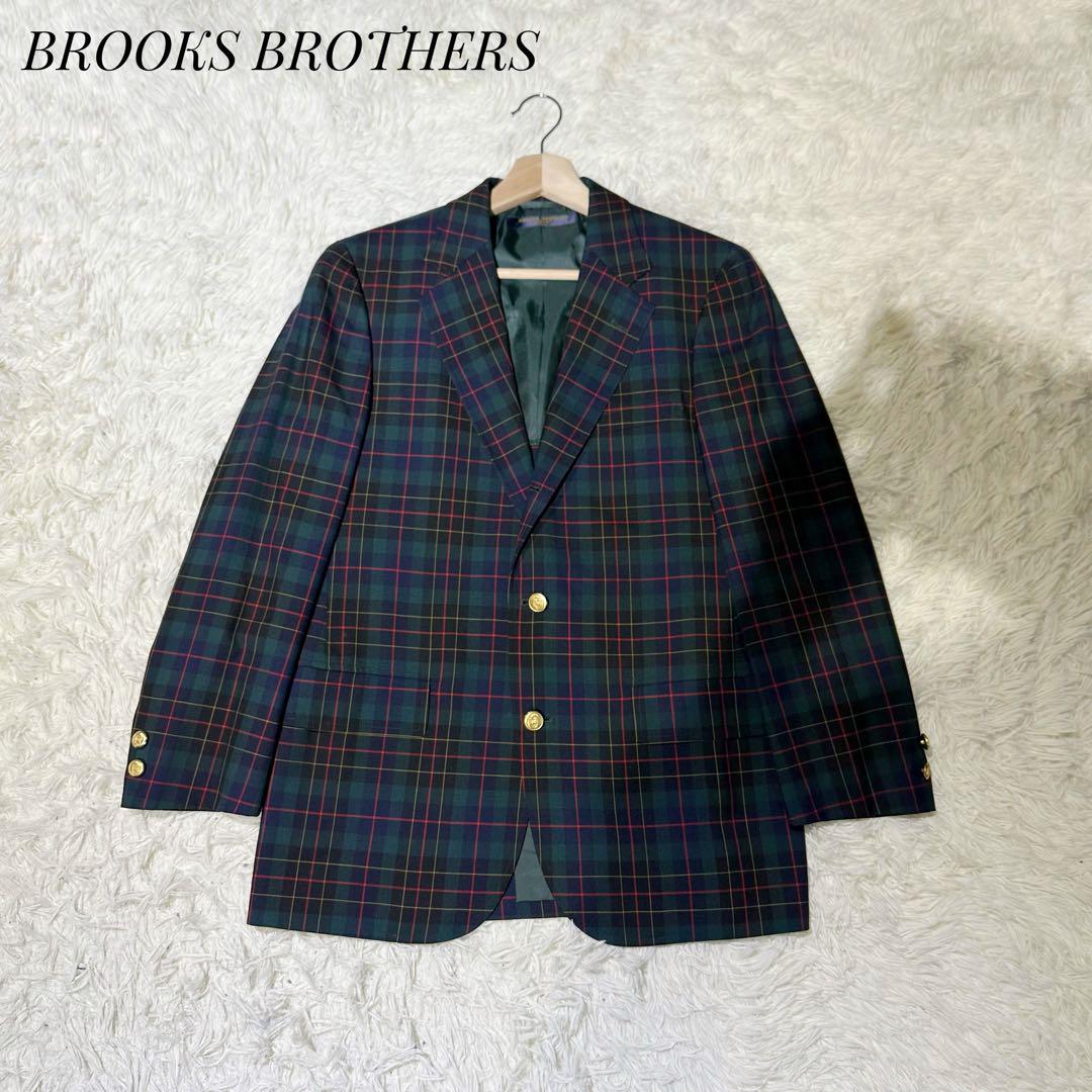 Brooks Brothers テーラードジャケット タータン柄 金ボタン M