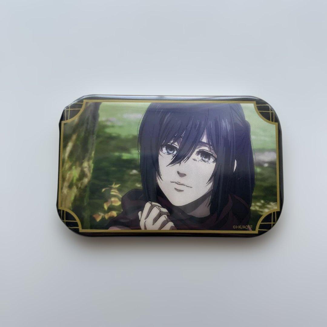 進撃の巨人 ミカサ 縁日 缶バッジ POP UP 進撃の巨人 ミカサ ❁⃘*.゜ ポップアップストア スクエア缶