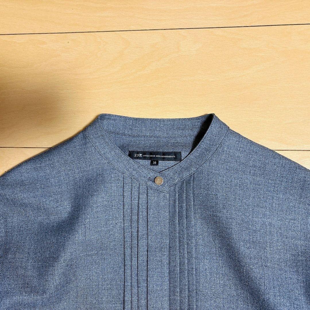 【美品】23区 洗える ウールストレッチツイル シャツワンピース 【美品】23区 洗える ウールストレッチツイル シャツワンピース