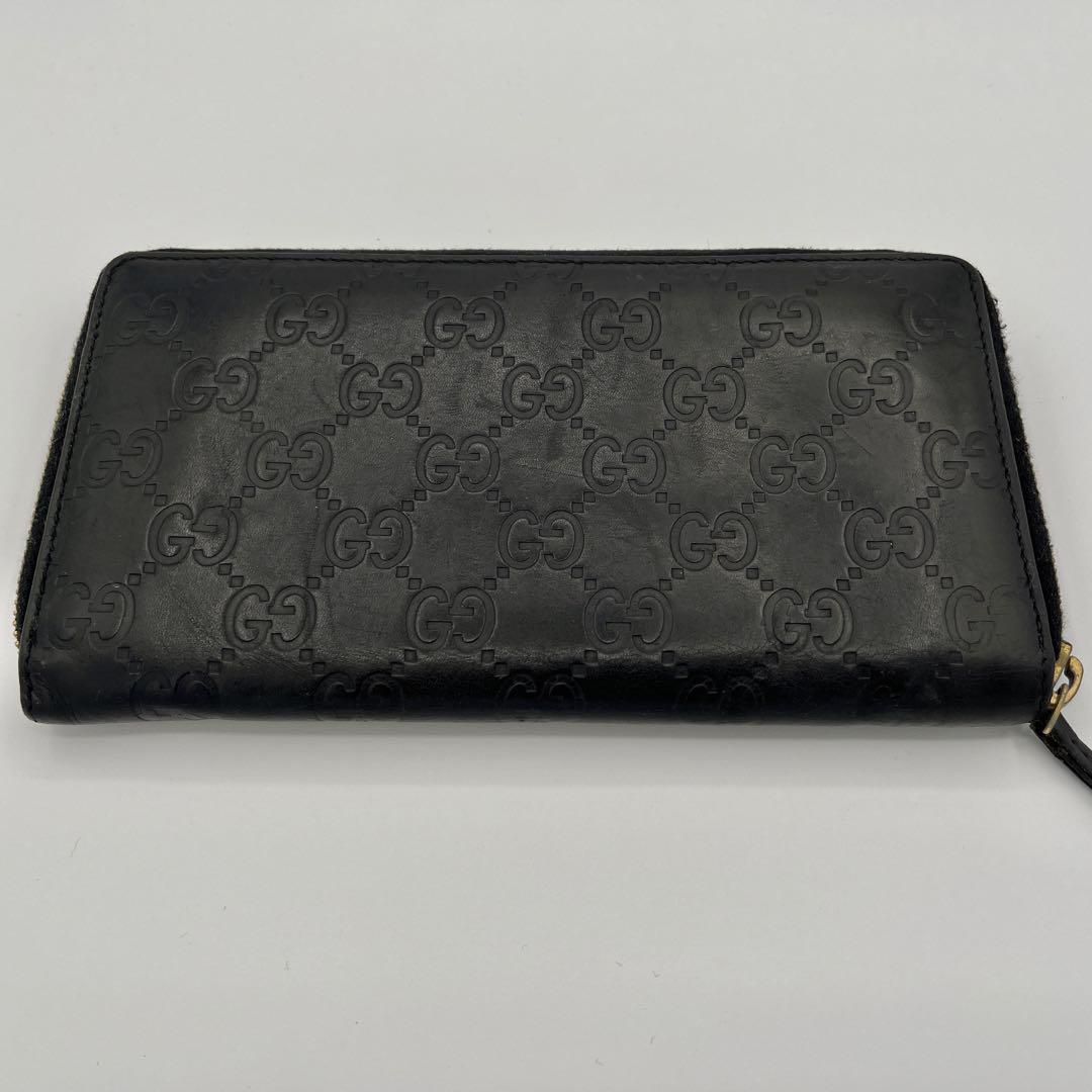 グッチ　Gucci 長財布　ラウンドジップ　GG柄　黒