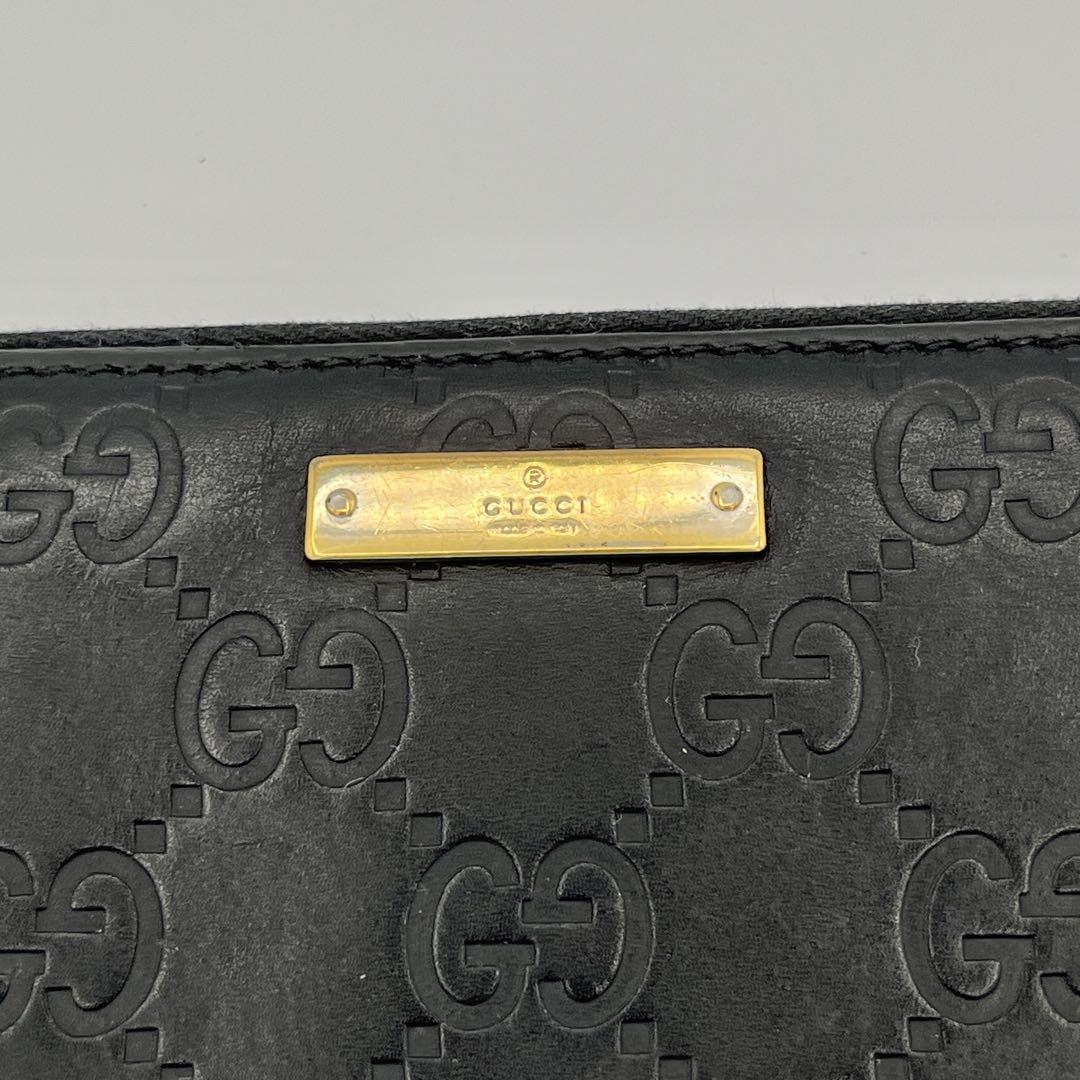 グッチ　Gucci 長財布　ラウンドジップ　GG柄　黒
