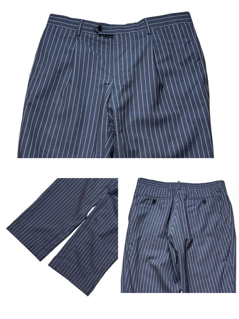 【 L相当】シップス×ロロピアーナスーツセットアップ　シルク混ネイビー　薄手生地