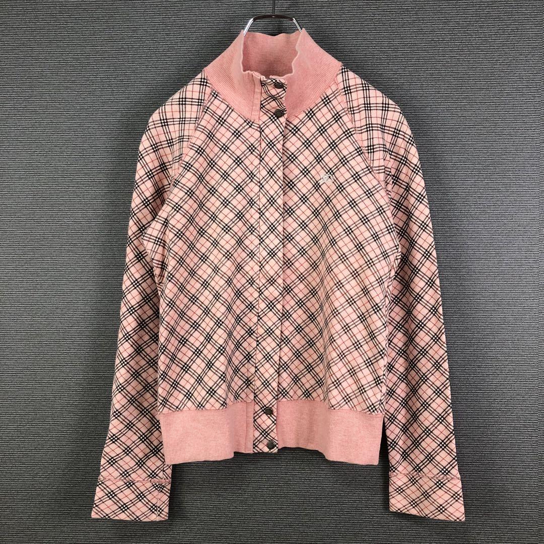 バーバリーブルーレーベルレディース トラックジャケット ノバチェック ホースロゴ 美品 バーバリーブルーレーベル トラックジャケット ノバ