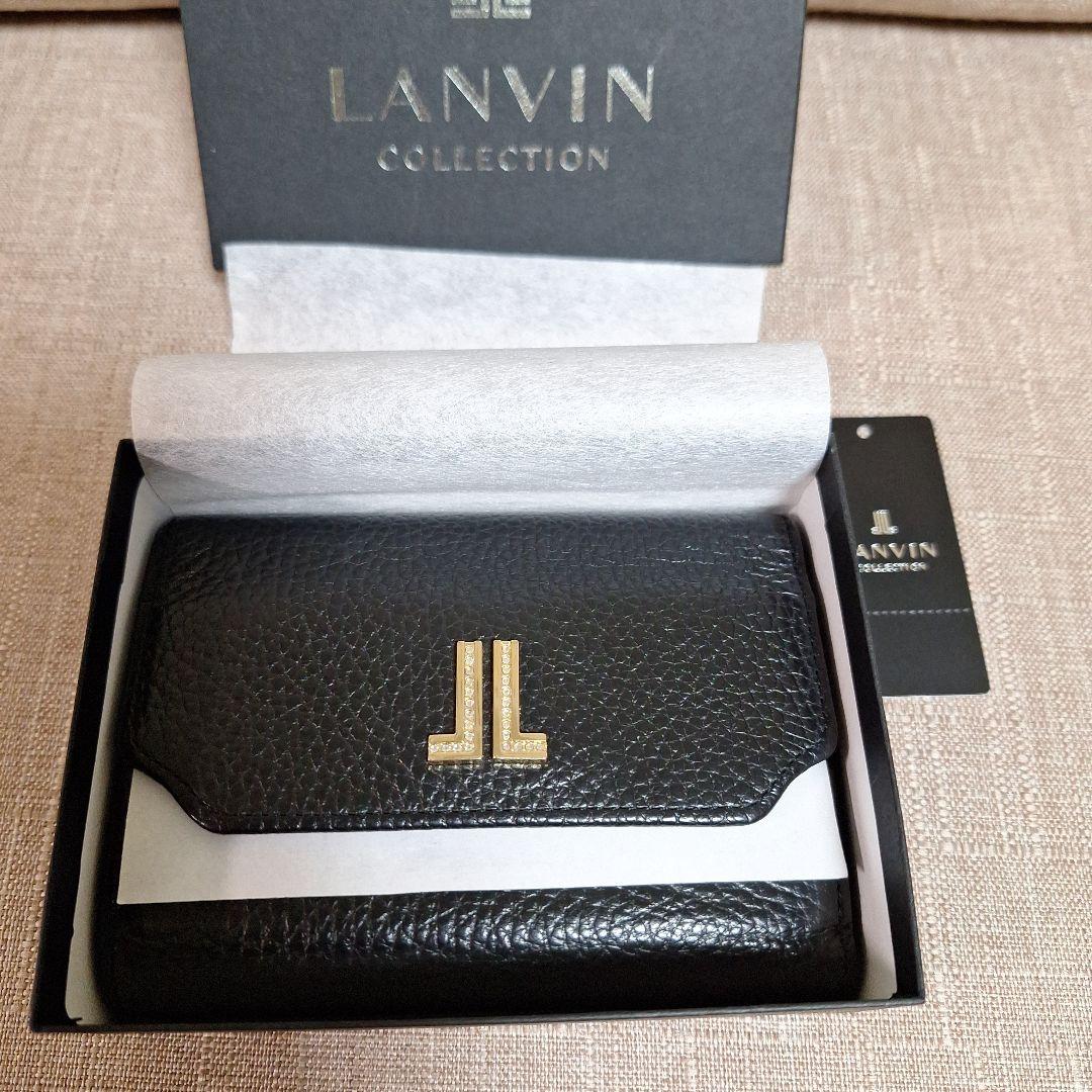 LANVIN ランバンコレクション 二つ折り財布 ラブレーパース 　ブラック
