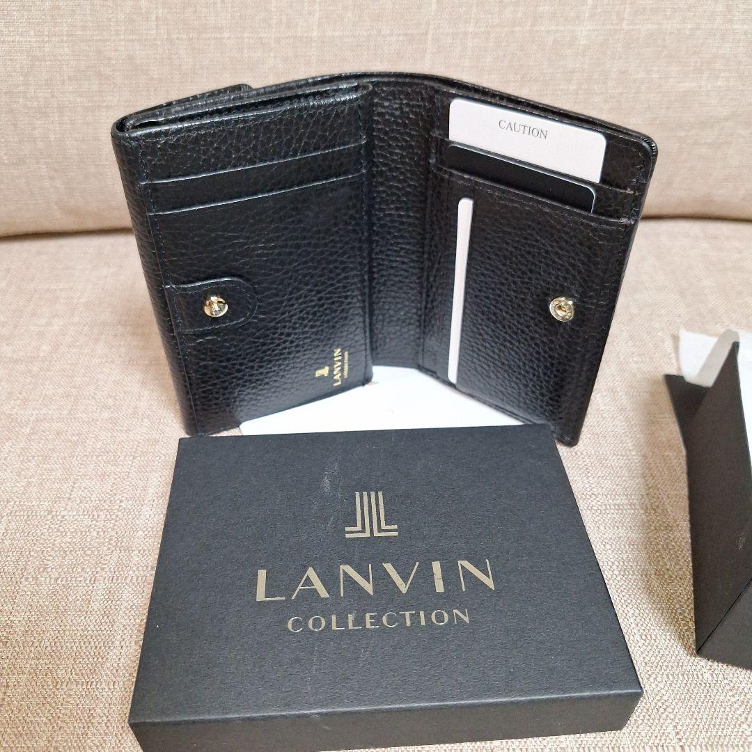 LANVIN ランバンコレクション 二つ折り財布 ラブレーパース 　ブラック