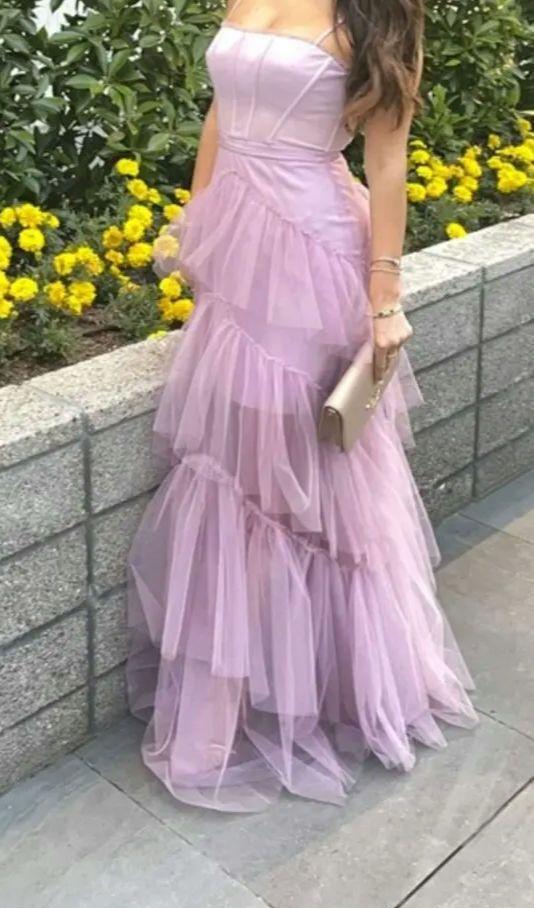 若者の大愛商品 BCBGmaxazria ピンク チュールロングドレス♫S〜Mサイズ - メルカリ スーツ・フォーマル・ドレス