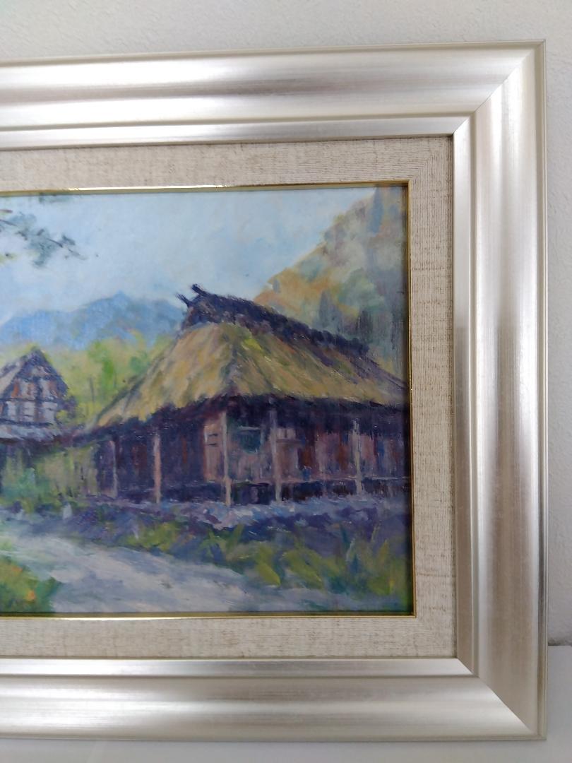 絵画　油絵　平湯温泉鄕　ミニ美