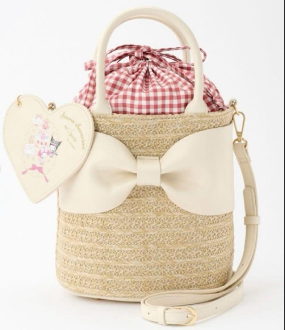【特別セール品】 しまむら 青木美沙子 サンリオ リボンバッグ カゴバック バッグ