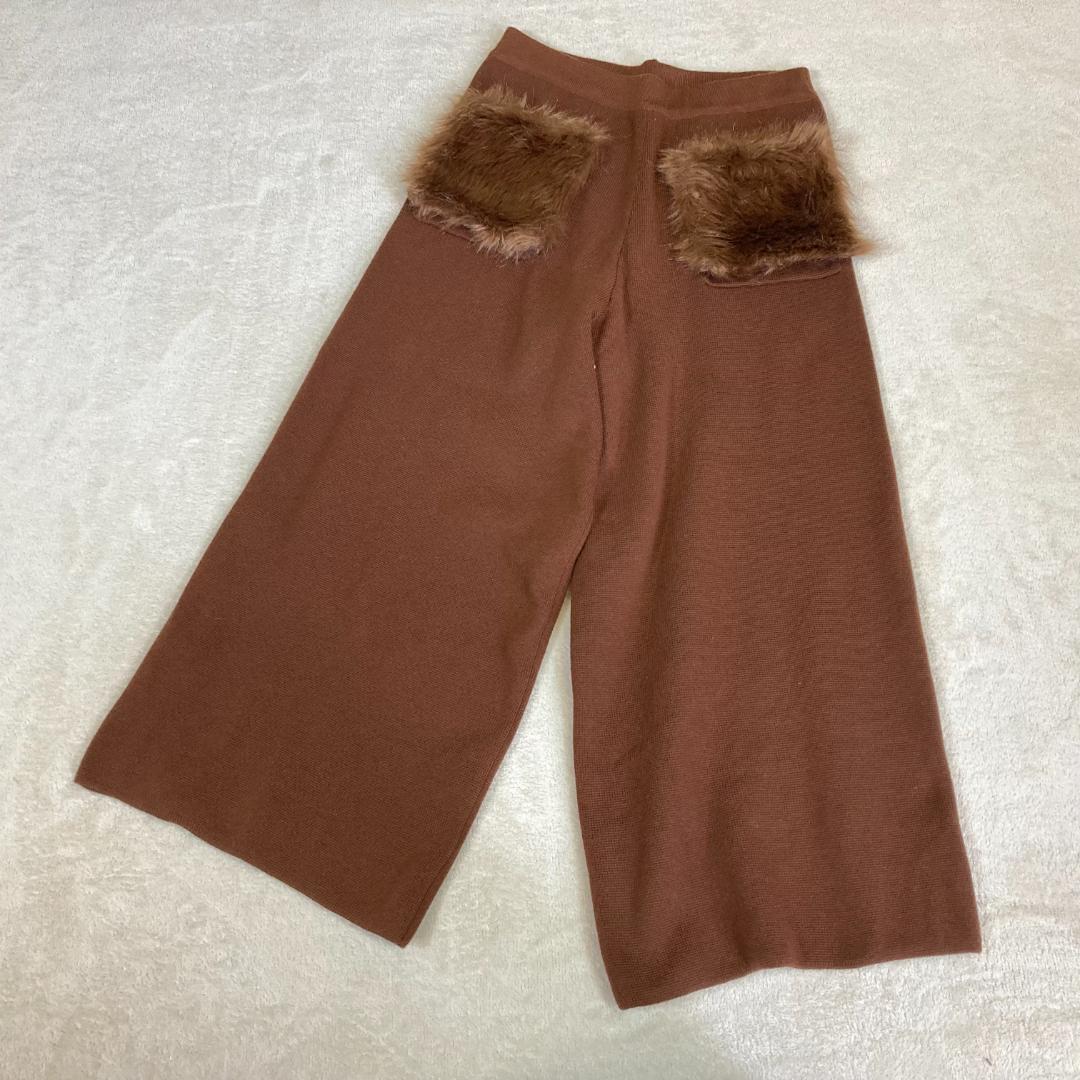 Cecil McBee vintage グランジ フェアリーグランジ y2k セシルマクビー】パンツ 茶 ワイド 美品 ファー Y2K フェアリー