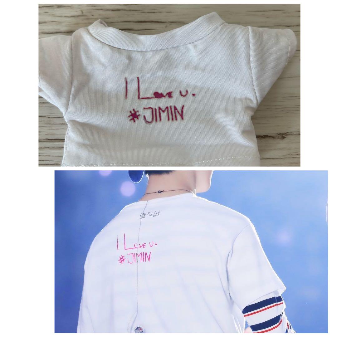 BTS JIMIN ジミン 20cmぬい用 マジショTシャツ 白 - メルカリ