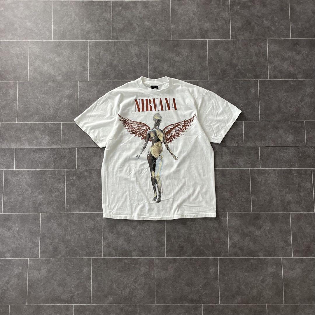 NIRVANA ニルヴァーナ S/S band 白 半袖 Tシャツ XL