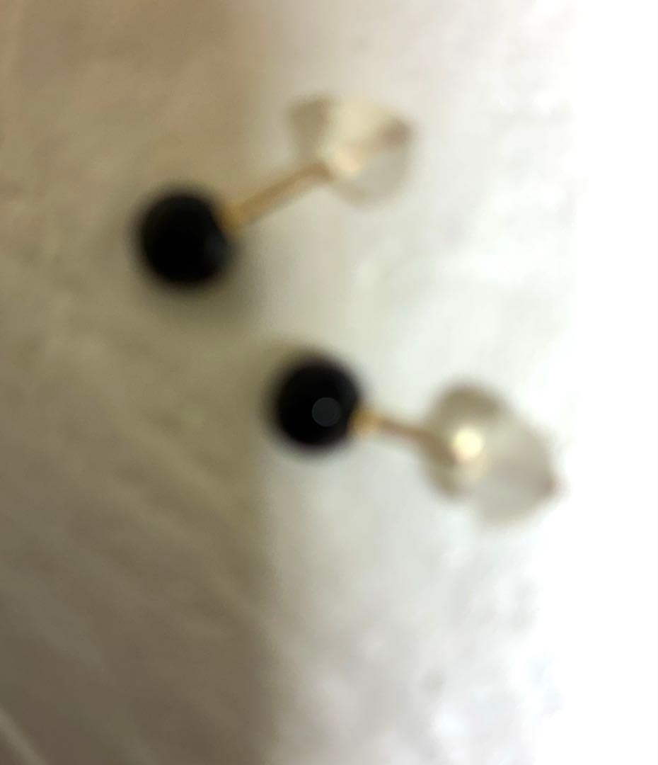 18KYGオニキスピアス両耳用