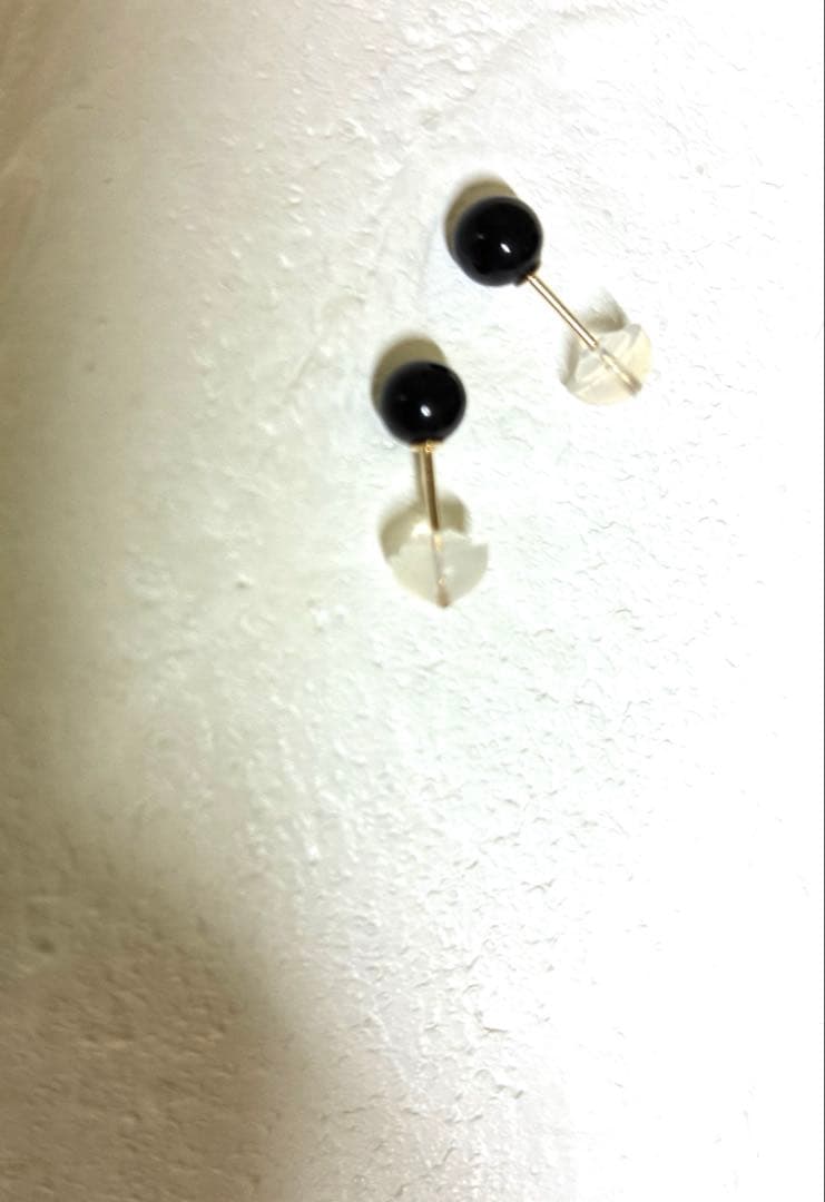 18KYGオニキスピアス両耳用