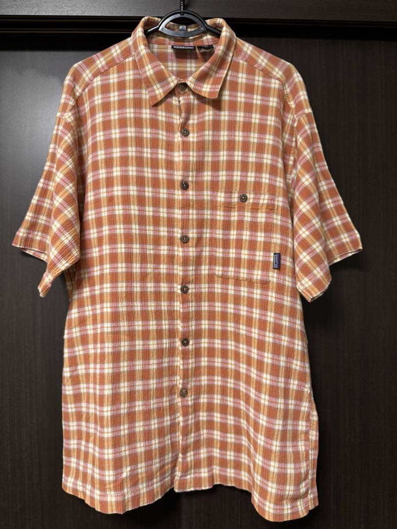 【美品】Patagonia A/Cシャツ　ポルトガル製　シアサッカー　ボックス
