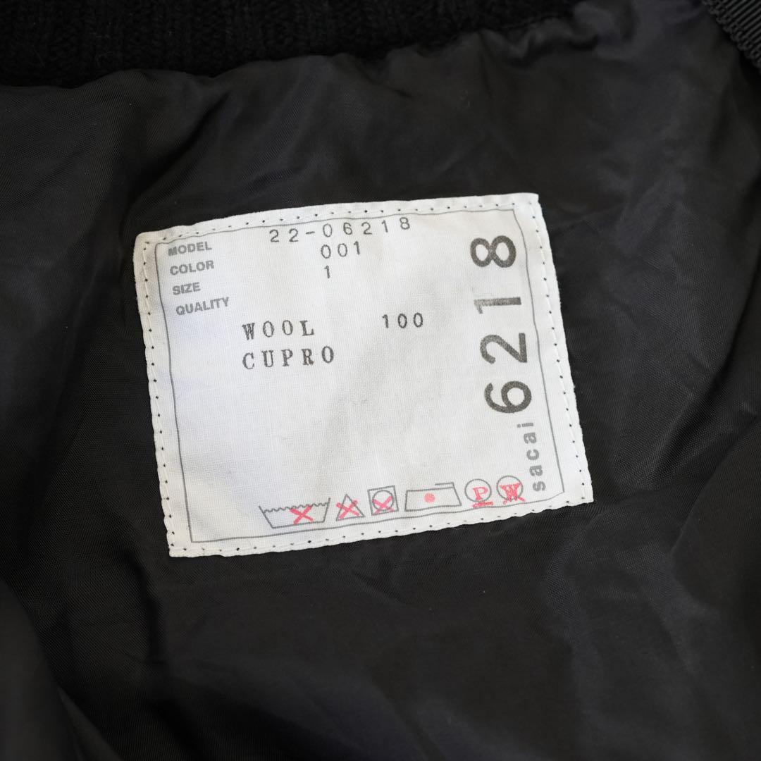 極美品 sacai サカイ ジップディテールニット ビジューニット ウール 1