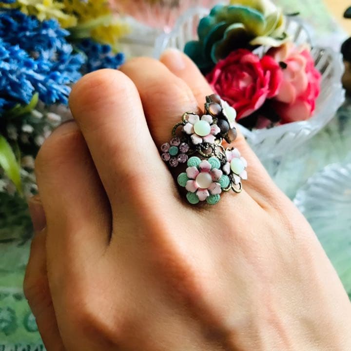 天然石ターコイズ ミハエル ネグリン リング - リング(指輪)