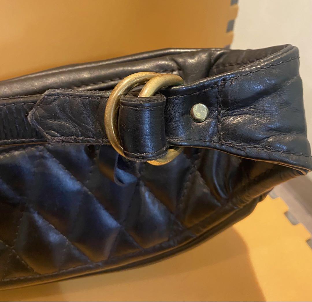 Langlitz Leathers ブラック ボディバッグ