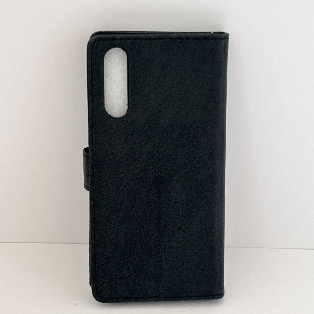 Xperia 10 IV ケース 手帳型 PUレザー ブラック カード収納