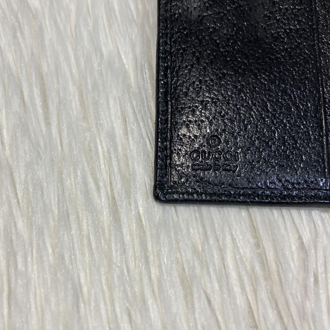 月末特別セール 美品　GUCCI グッチ　二つ折り　財布　シルバー金具　黒