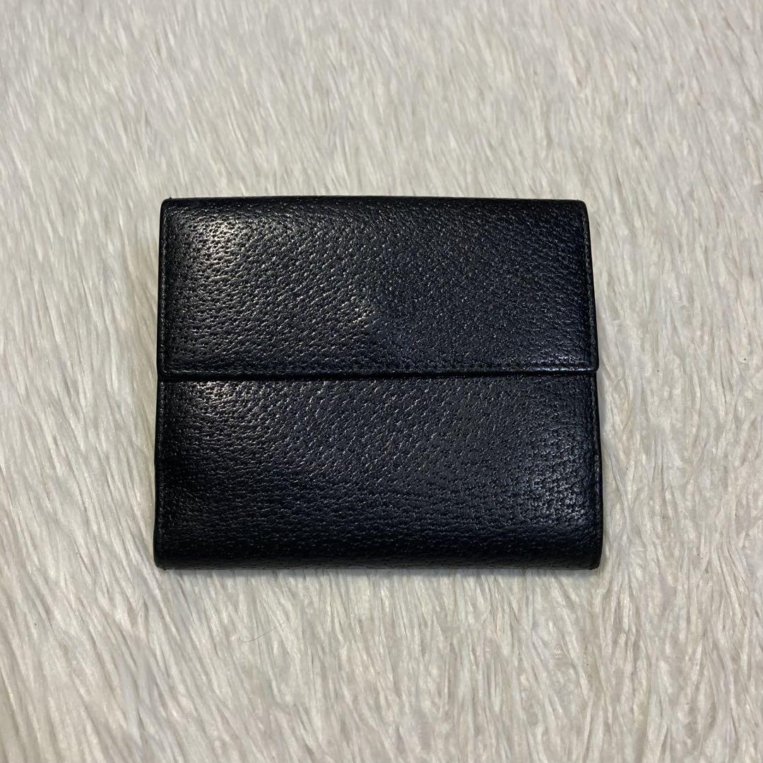 月末特別セール 美品　GUCCI グッチ　二つ折り　財布　シルバー金具　黒