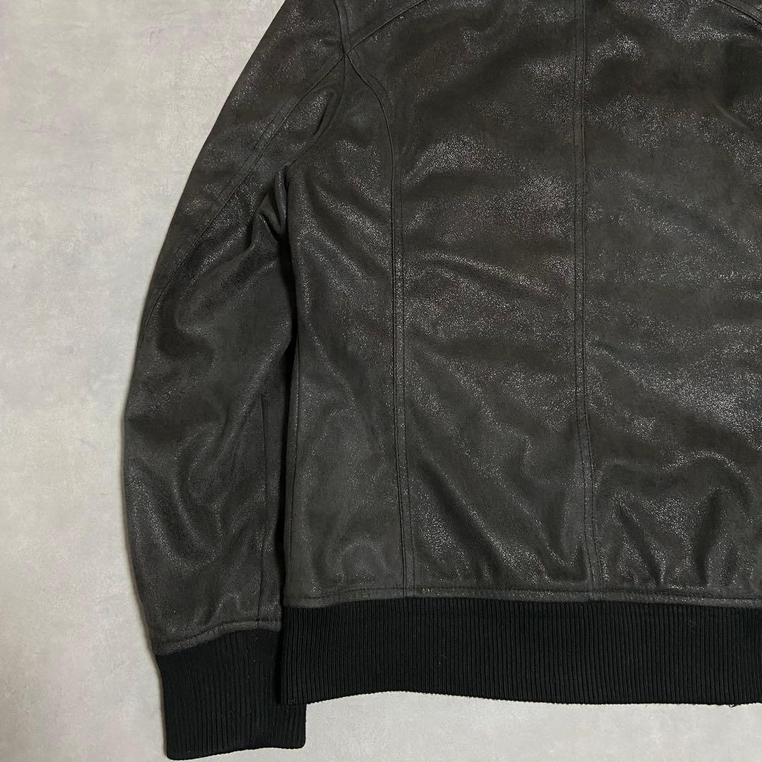 archive grunge fake leather hoodie BQ73 archive grunge fake leather hoodie BQ73