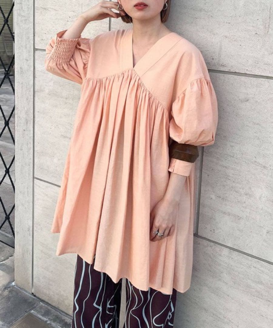 KBF ボリュームギャザーミニワンピース