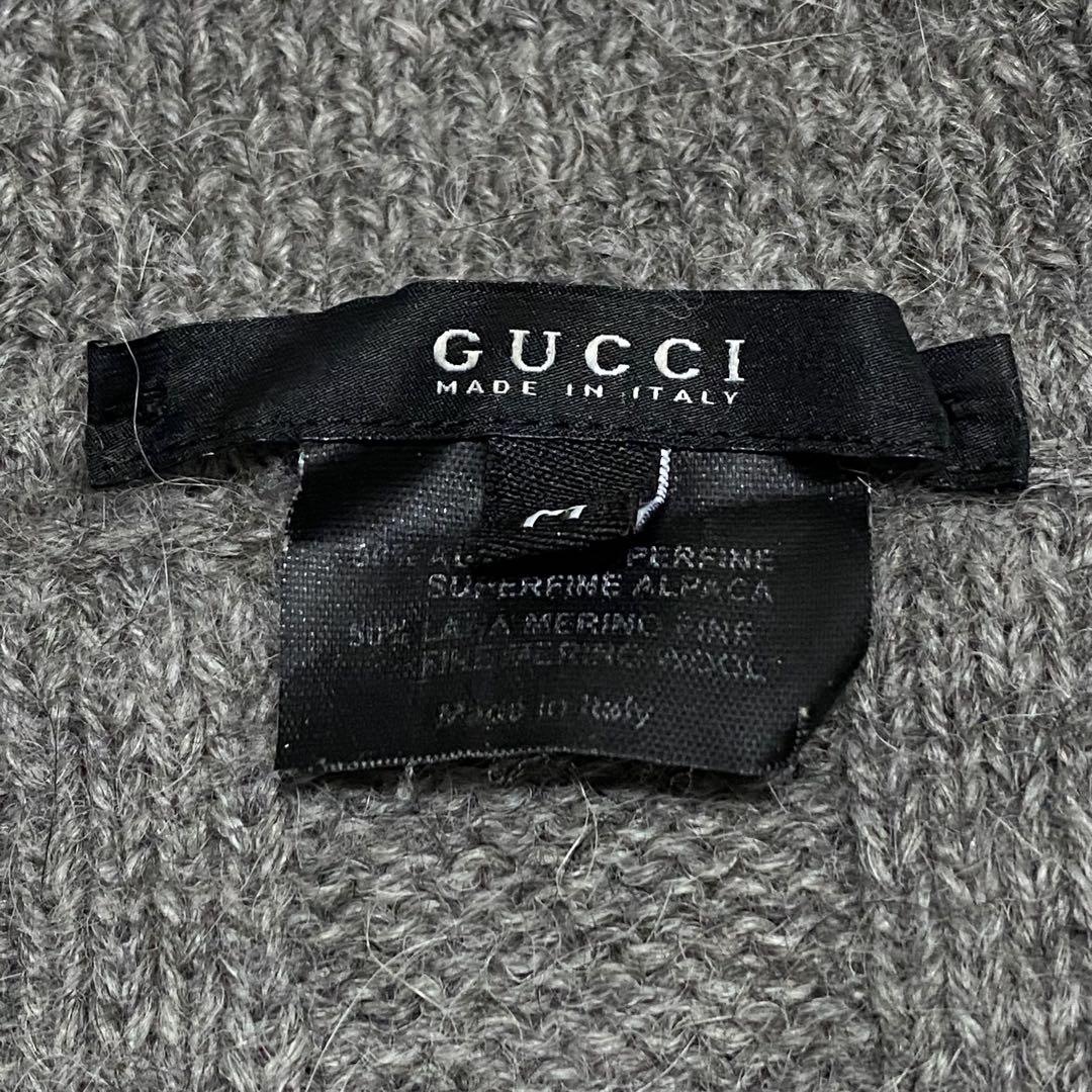 【希少】GUCCI・グッチ・セーター・アルパカ混・シェリーライン・グレー・M