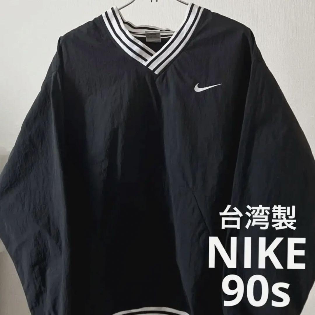 【希少台湾製XL】 90s NIKE ナイロンプルオーバー ワンポイント