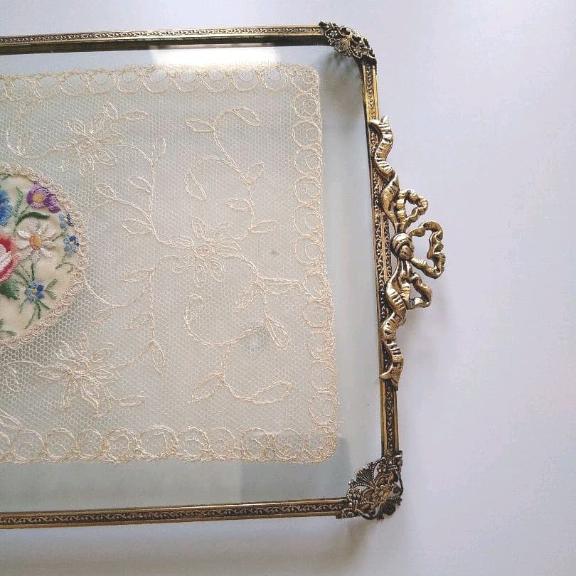 イギリスアンティーク∮プチポアン∮プチポワン∮ドレッシングガラス