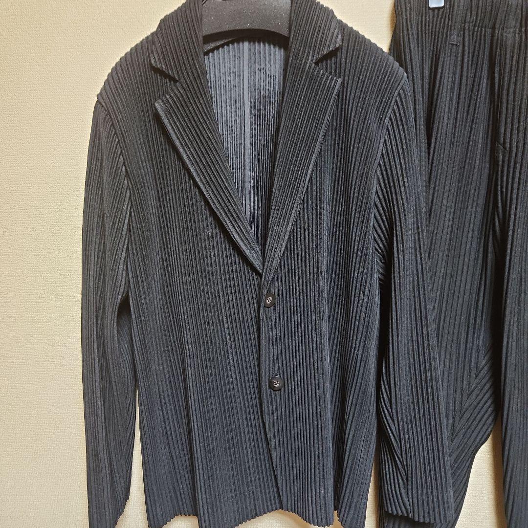 極美品 HOMMEPLISSE オムプリッセ プリーツ ジャケット セットアップ