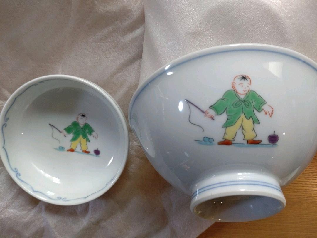 レビュー高評価の商品!の商品をすべて さらに値下げしました❗】有田焼 唐子柄茶碗&小皿5客セット 彩窯？ 食器