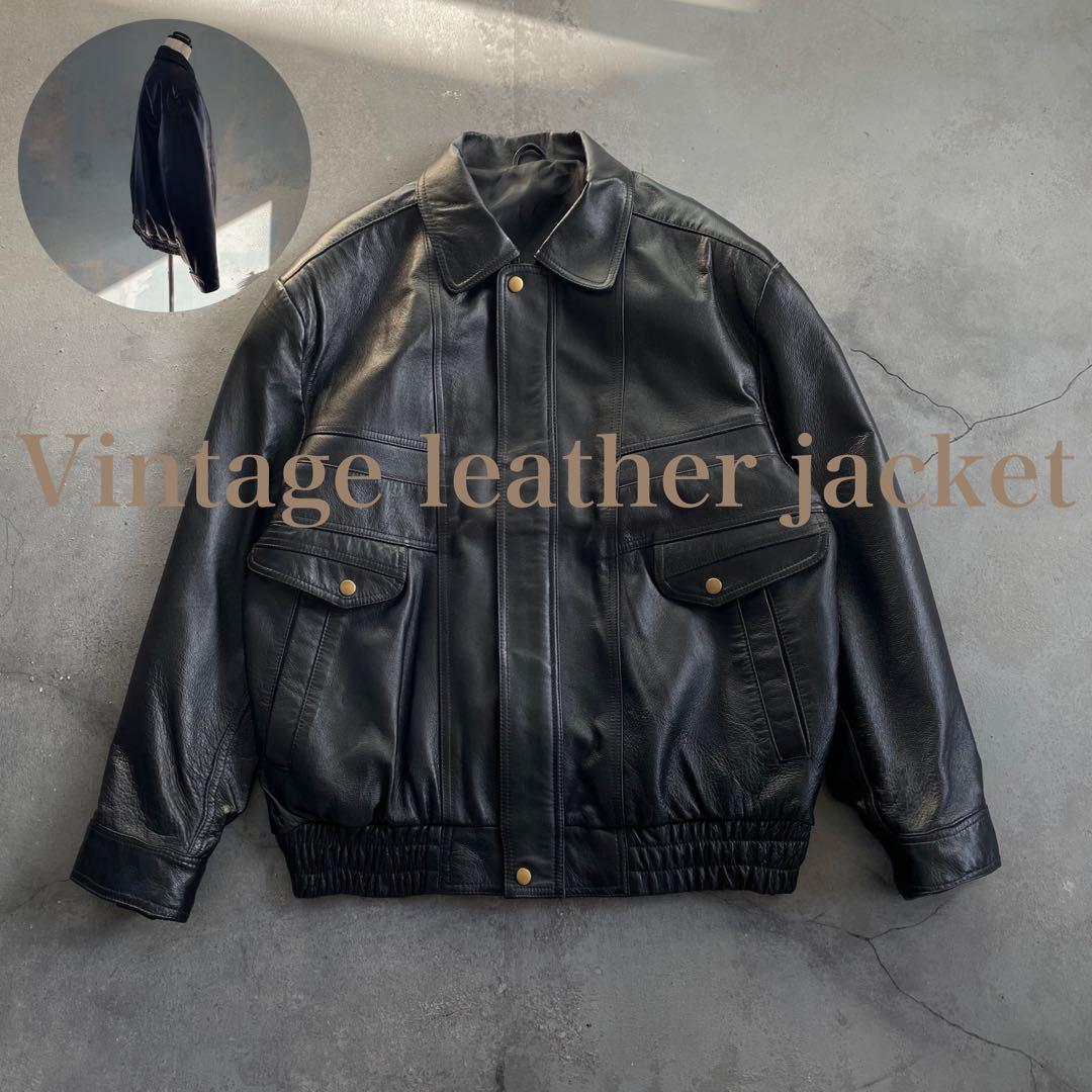 vivreclub☆美品☆本革☆leather bomber jacket