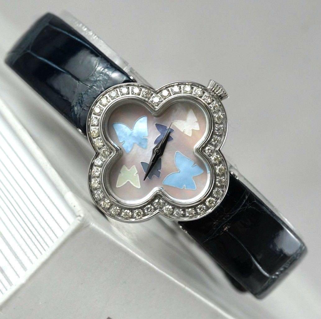 極美品 Lunage ルナージュ ダイヤベゼル 0.5ct シェル文字盤 稼動品