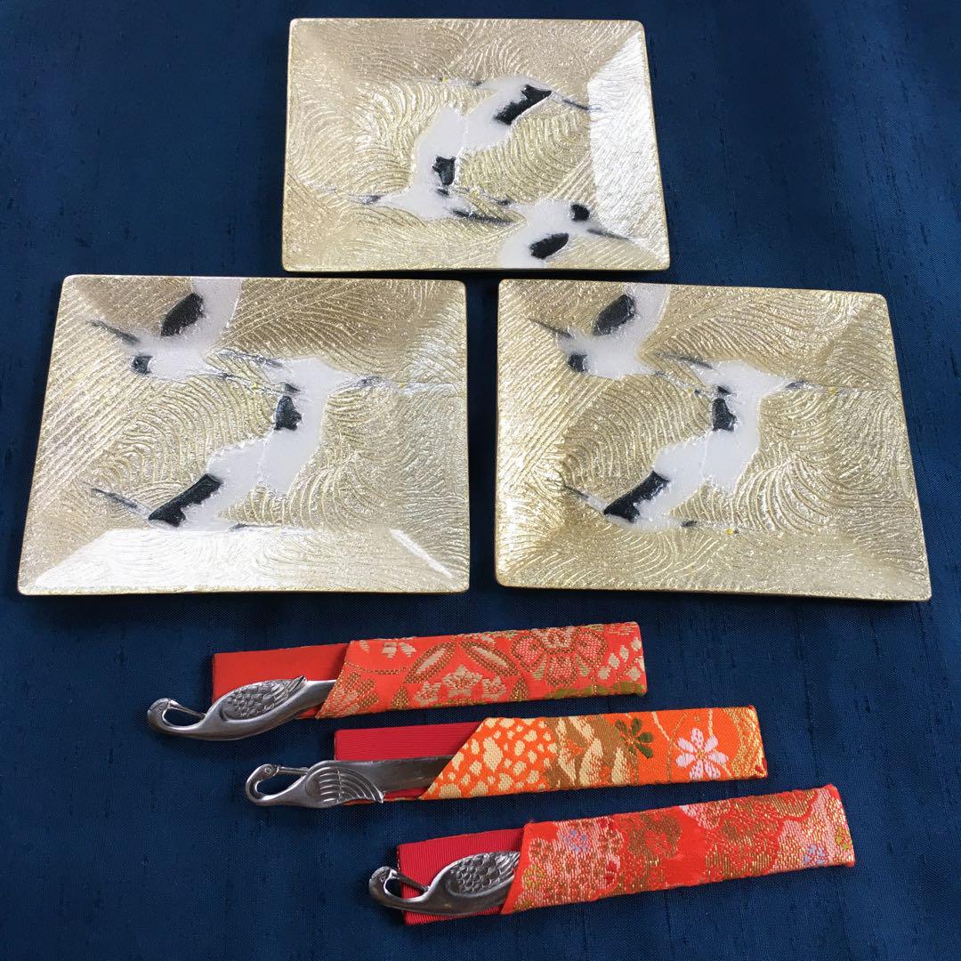 七宝焼銘々皿、和洋菓子皿12x10cm