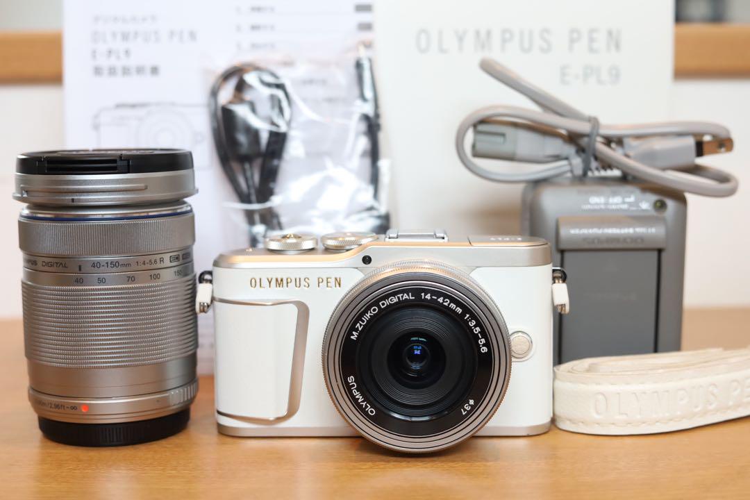 【美品】OLYMPUS PEN E-PL9 EZダブルズームキット ホワイト